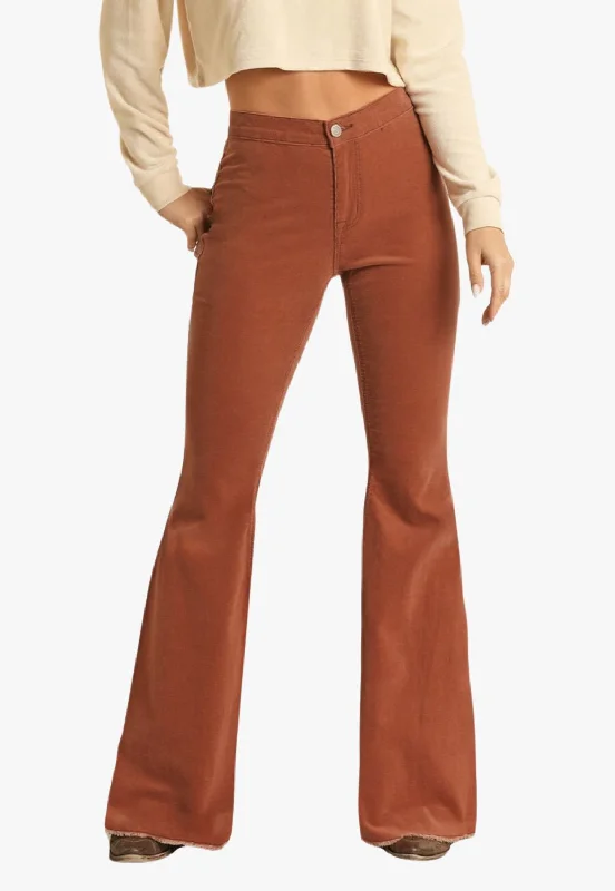 Rock and Roll Womens Corduroy Flare Jean Chic Cropped Jeans