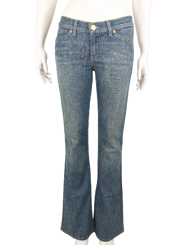 Rock & Republic, Motley Flare Jean with Split 'R' Pocket, Size 27 (4) Fashionable Mom Jeans