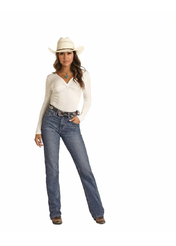 Rock & Roll Cowgirl Women's High Rise Jean Comfortable Zip-Up Skinny Jeans