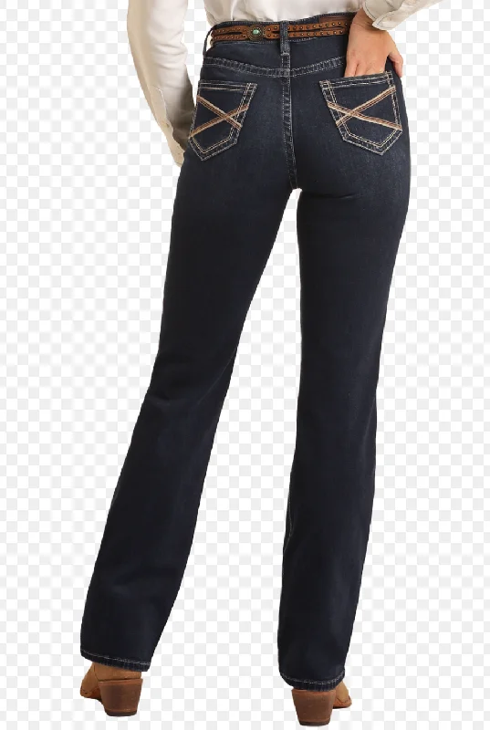 Rock & Roll Denim Jean Women's BW1HD04039 Casual Distressed Denim Jeans