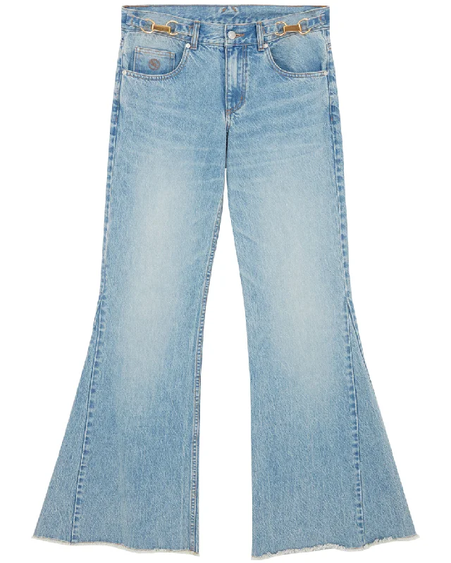 Low Rise Bootcut Jean in Vintage Blue Fashionable Jeggings Style Jeans