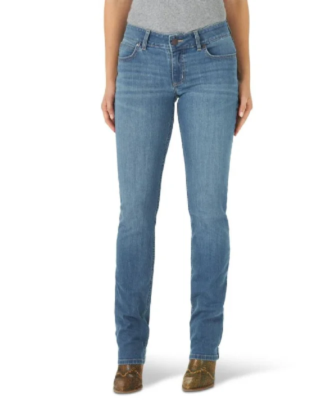 Wrangler Women's Essential Straight Leg Jean Casual High-Waisted Bootcut Jeans
