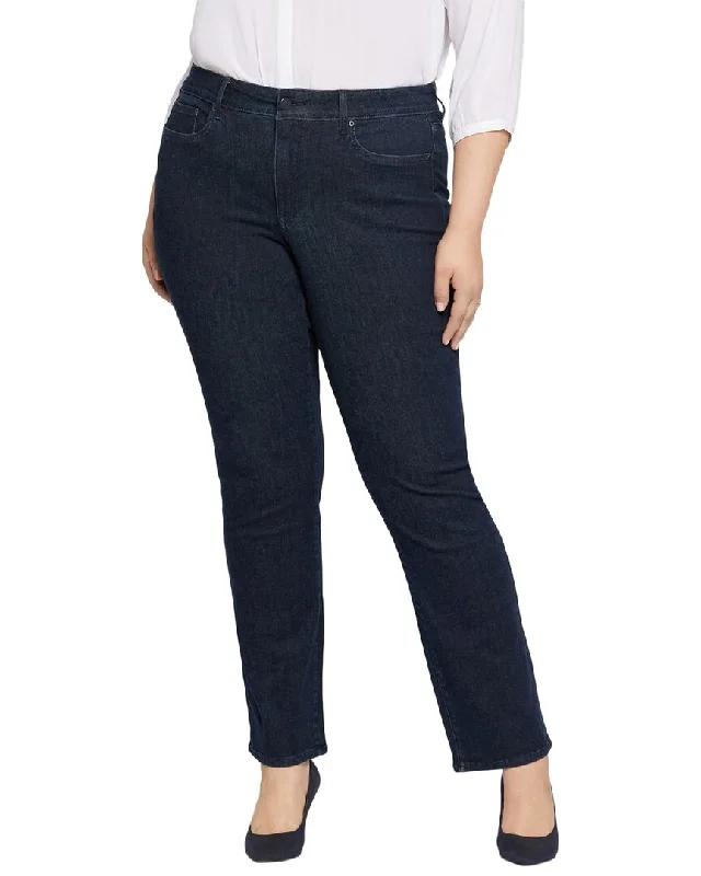 Nydj Plus Marilyn Straight Jean Chic Dark-Wash Skinny Jeans