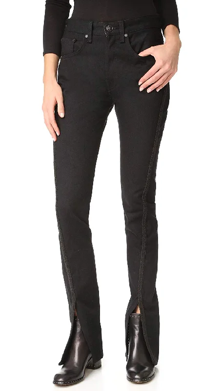 Rag & Bone Women's Regalia Black High Rise Jeans Stylish Bootcut Denim Jeans