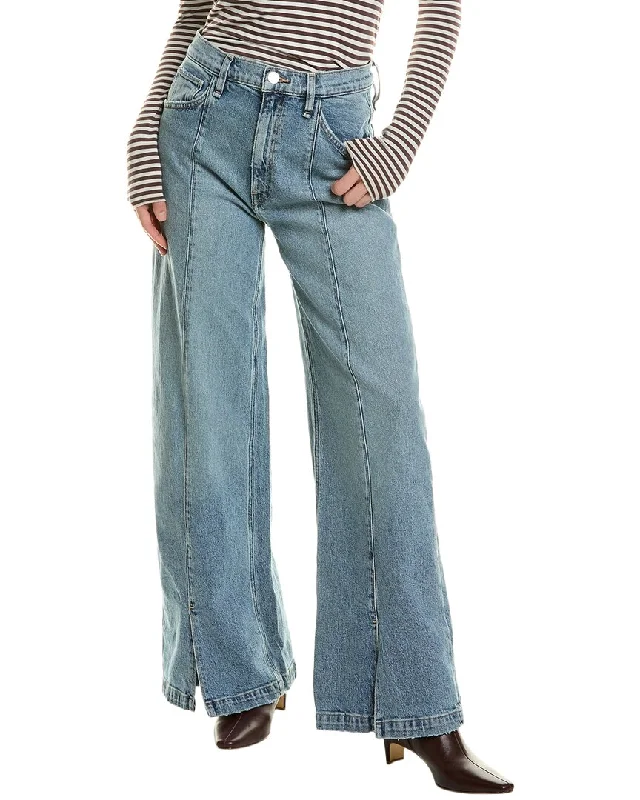 Hudson Jeans James Caribbean Breeze High-Rise Wide Leg Jean Chic Double Waistband Jeans