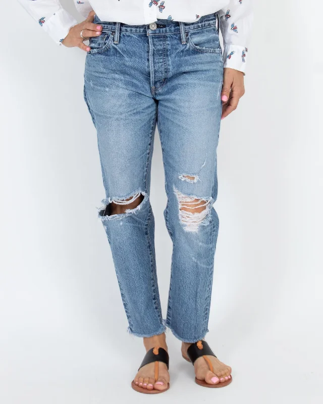 Distressed Jeans Comfortable Low-Rise Jeans