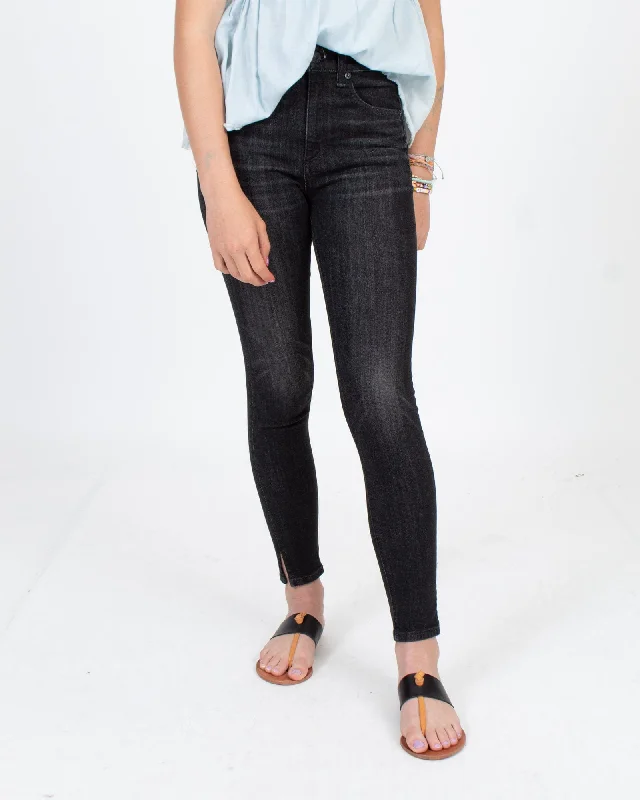 "High Rise Ankle Skinny" Jeans Cozy Tencel Blend Denim Jeans