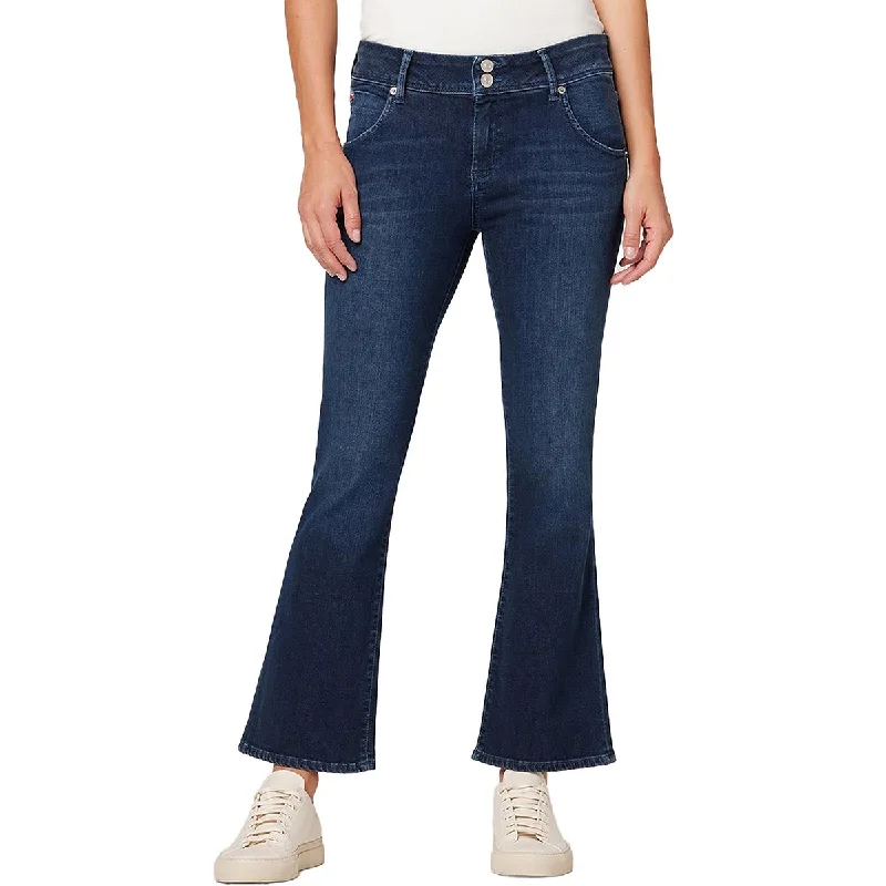 Hudson Womens Collin Mid-Rise Cropped Bootcut Jeans Casual Loose Fit Jeans