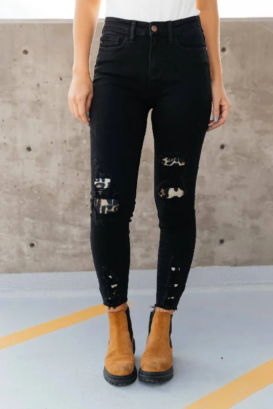 Into The Wild Distressed Skinny Jeans In Black Denim Trendy Vintage Denim Jeans