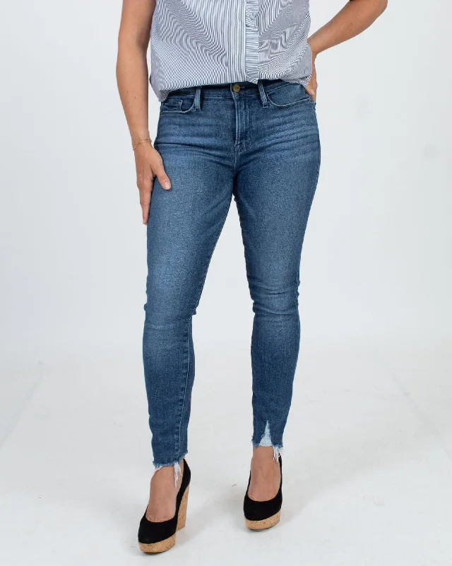 "Le Skinny de Jeanne" in "Bestia Blue Chew" Wash Elegant Wide-Leg Jeans