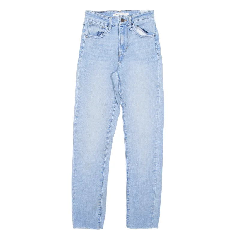 LEVI'S 721 High Rise Jeans Blue Denim Slim Skinny Womens W25 L26 Fashionable Straight Cut Jeans