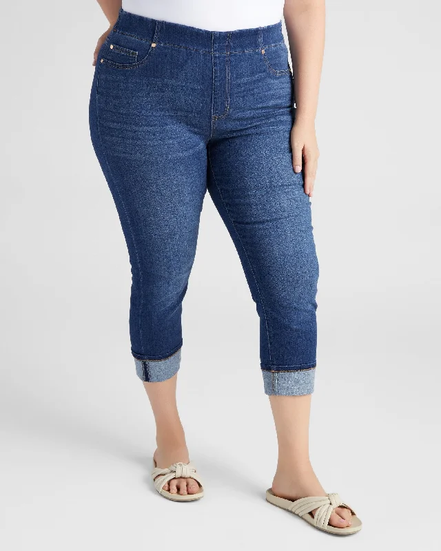 Plus Size Chloe Cuffed Cropped Jeans Chic Cropped Jeans