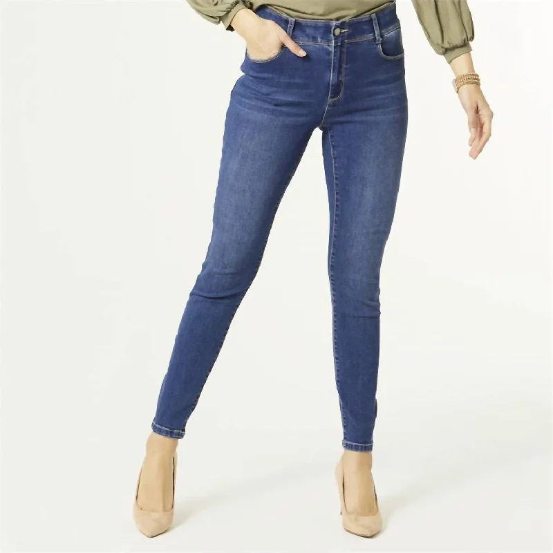 Omg Zoey Zip Skinny Jeans In Blue Cozy Wide-Legged Jeans