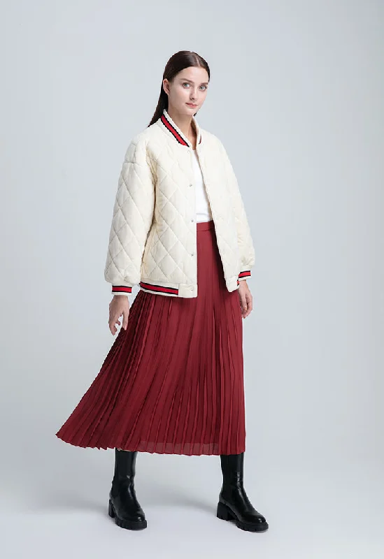 Even Pleated Solid Skirt linen skirt light