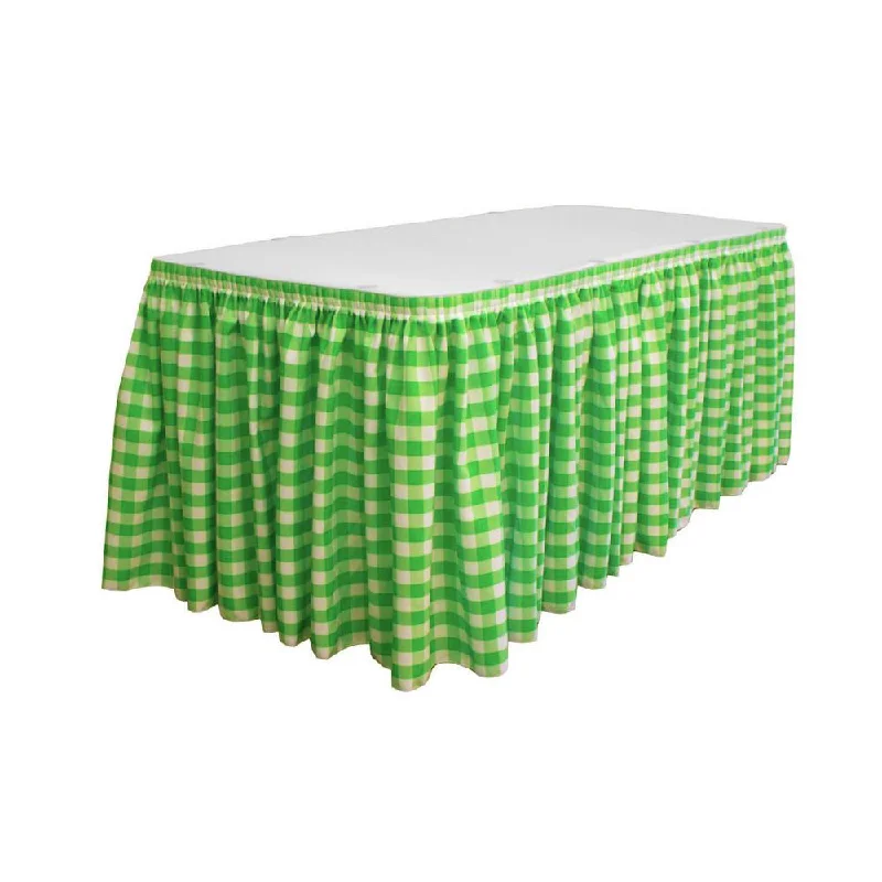 14 Ft. x 29 in. White and Lime Accordion Pleat Checkered Polyester Table Skirt corduroy skirt cozy
