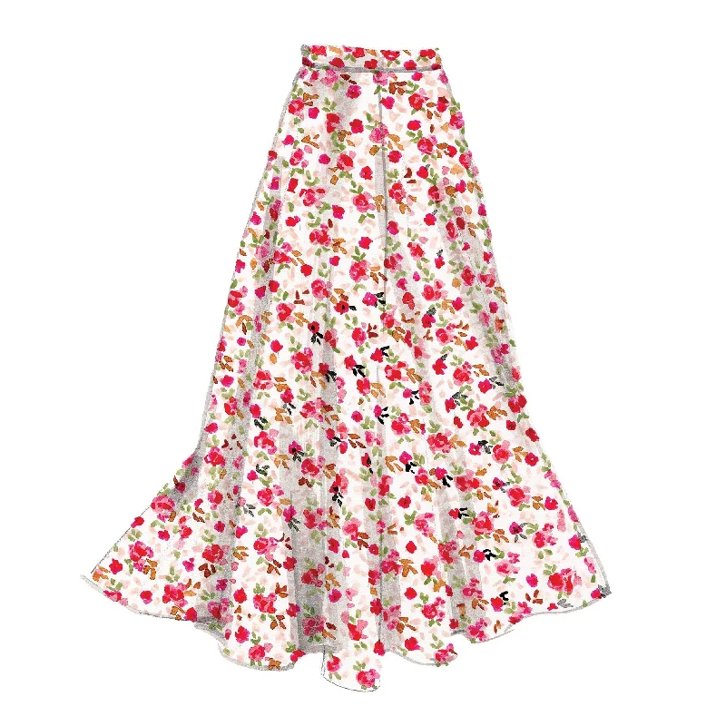1940s Rose Circle Skirt lace skirt elegant