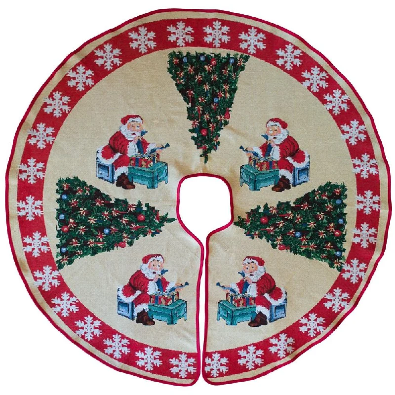 Santa Reading the Gift List by Christmas Tree Skirt 50 Inches slim fit skirt