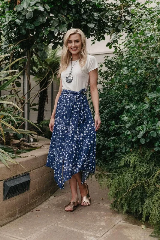 Saloos Asymmetrical Hem Skirt linen skirt airy