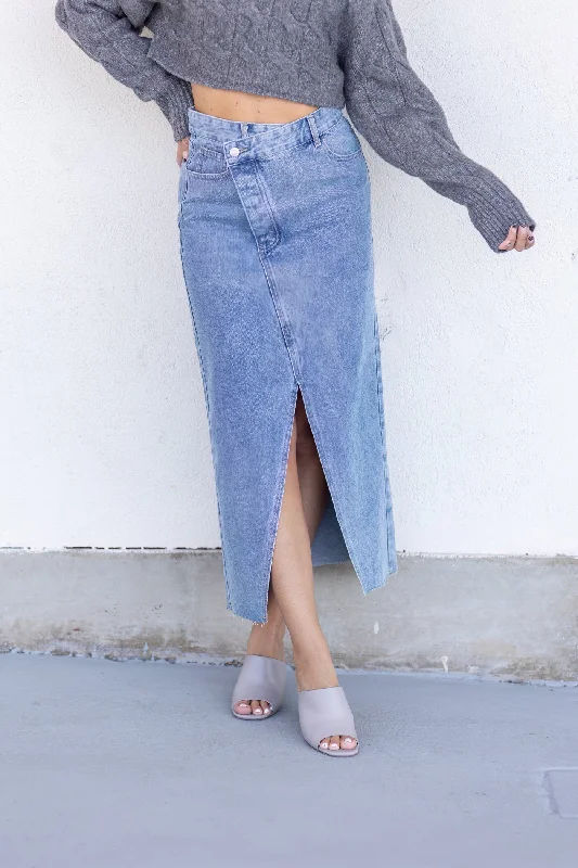 GLORIA DENIM SKIRT maxi skirt elegant