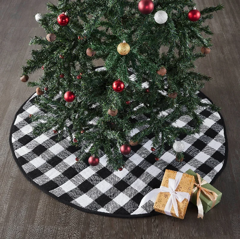 Annie Black Check Tree Skirt 48" VHC Brands elastic waist skirt