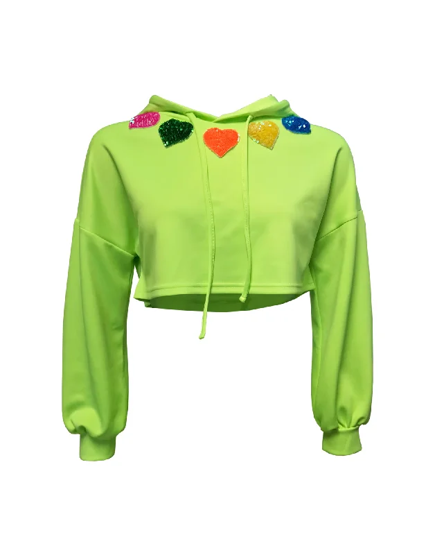 Apple Cocktail Hoodie - S Hoodie with Rhinestones Sparkly Elegant