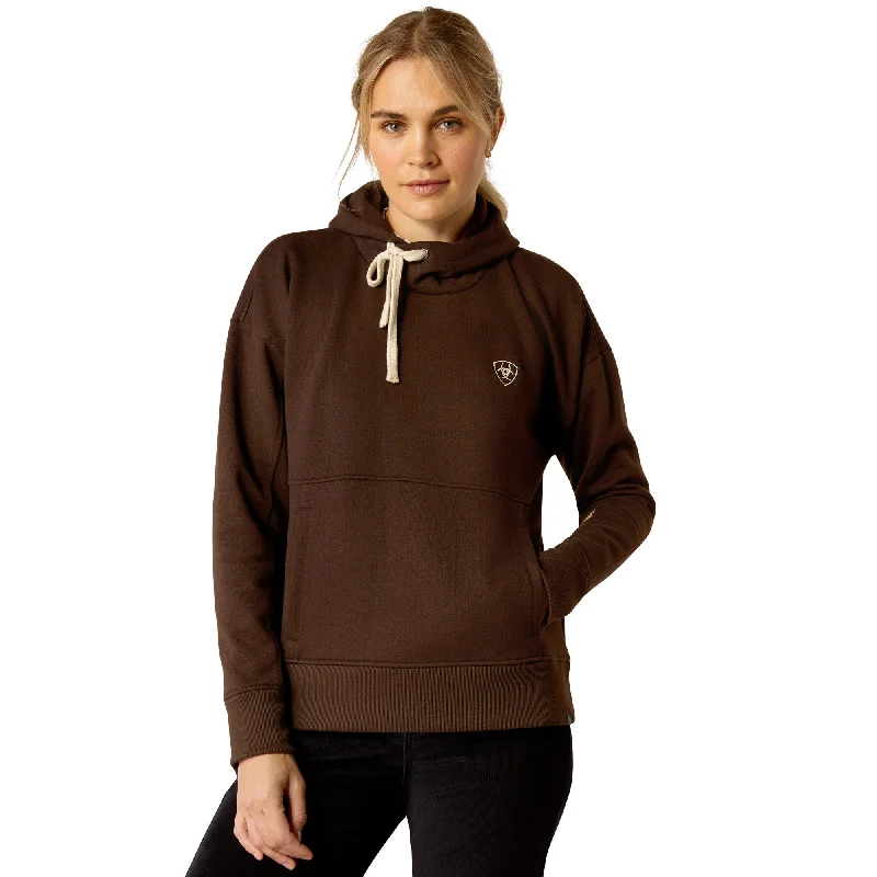 Ariat Ladies Rabere Graphic Dark Brown Hoodie 10052772 Hoodie with Fur Luxurious Winter