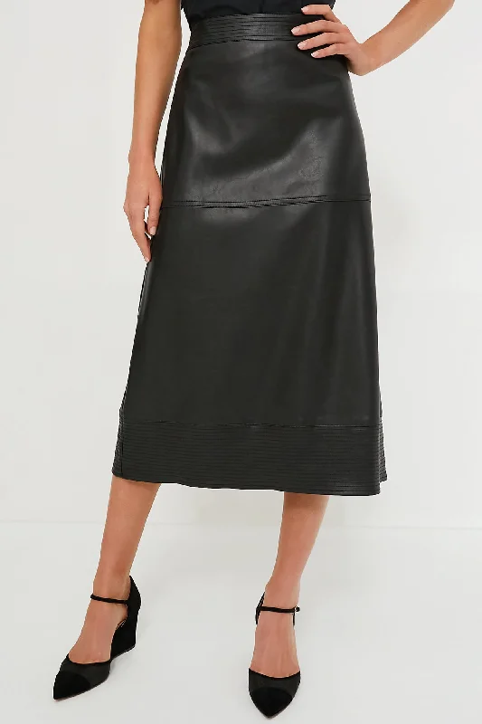 Black Leather Zaira Skirt velvet skirt luxury