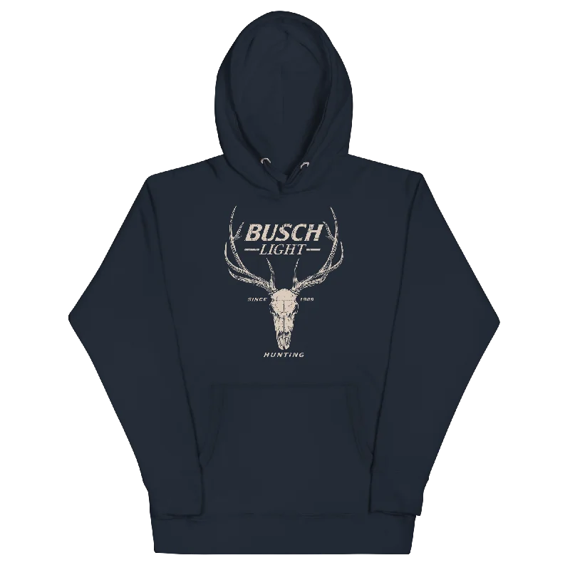 Busch Light Hunting Skull Hoodie Hoodie with Rolled Sleeves Casual Relaxed