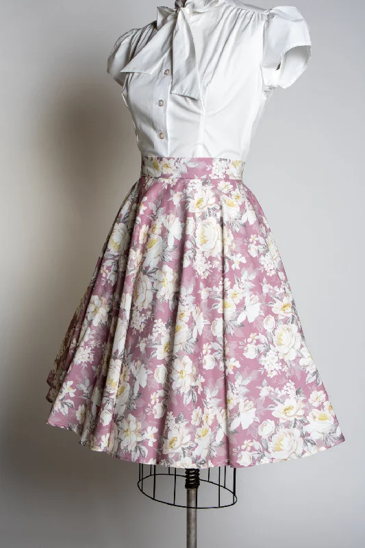 Circle Skirt - Huntington Gardens, Mauve velvet skirt luxurious
