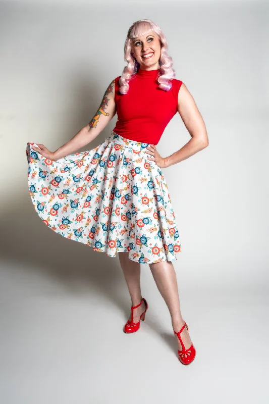 Circle Skirt - Summer Bloom silk skirt luxurious