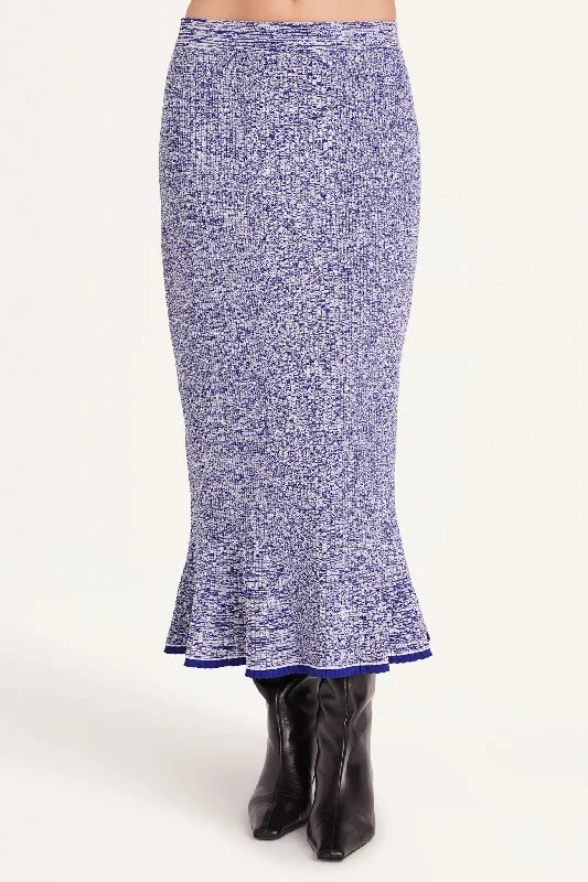 Claude Skirt in Cobalt Multi cashmere skirt plush