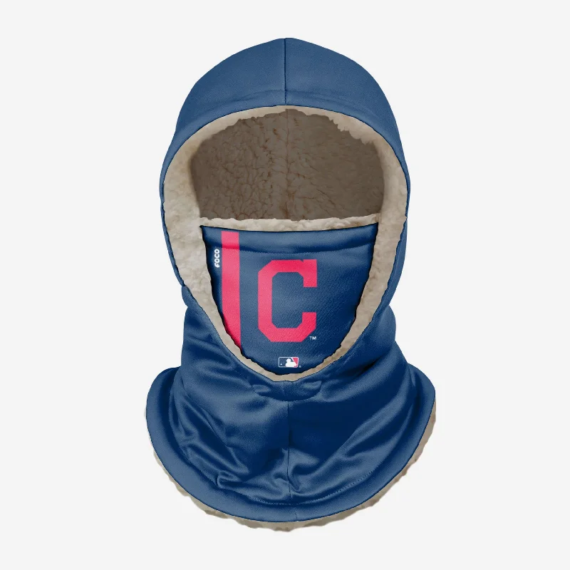 Cleveland Guardians On-Field Navy Hooded Gaiter Hoodie with Bell Sleeves Flared Feminine