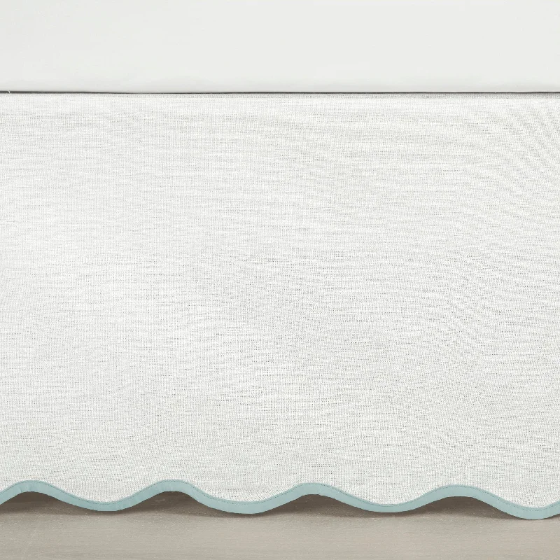 Coastal Chic Scalloped Edge Bed Skirt silk skirt lustrous