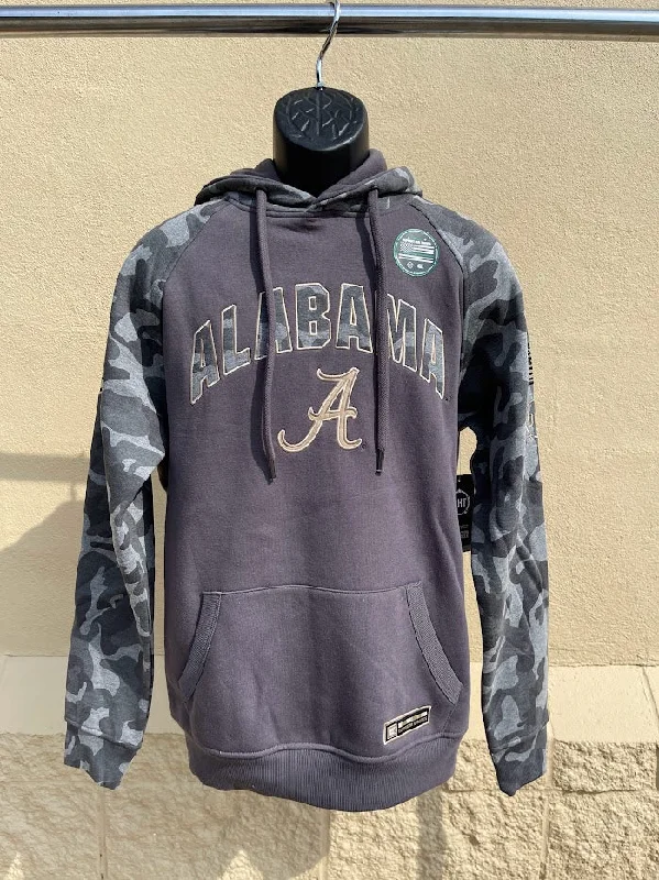 Men's Colosseum OTFH11325C-AL Alabama Aviator Hoodie Pavement/Heather Combo Hoodie with Ribbed Hem Stretchable Secure