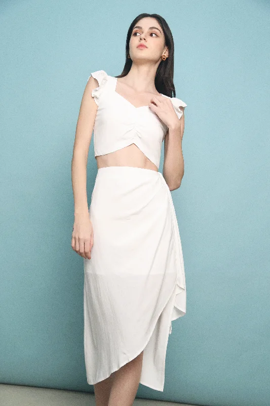 Enchanted Drape Skirt White pleated skirt texture