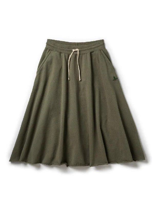 Terry Skirt - Olive leather skirt sleek