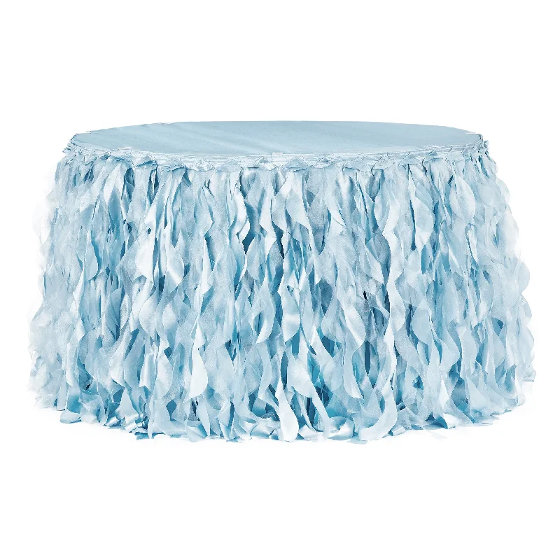 Curly Willow 17ft Table Skirt - Baby Blue linen skirt airy