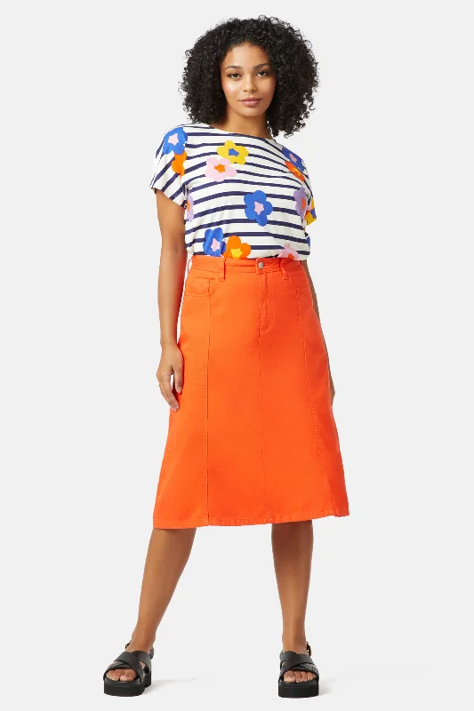 Denim Flower Patch Skirt velvet skirt luxury