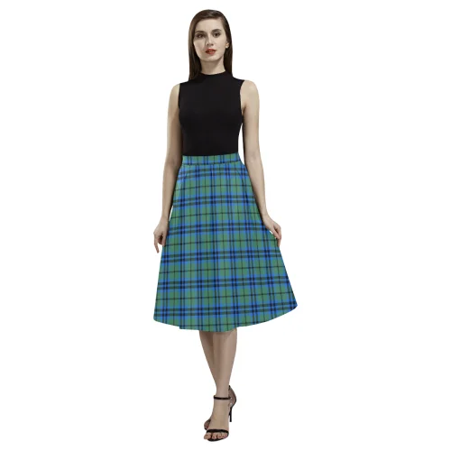 Falconer Tartan Aoede Crepe Skirt wool skirt warm