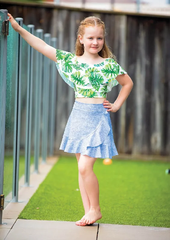 Forever Friends | Girls Wrap & Flounce Skirt Sewing Pattern velvet skirt luxurious