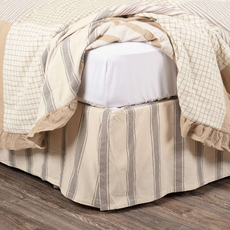 Grace Bed Skirts Creme, Nickel Grey VHC Brands lace skirt romantic