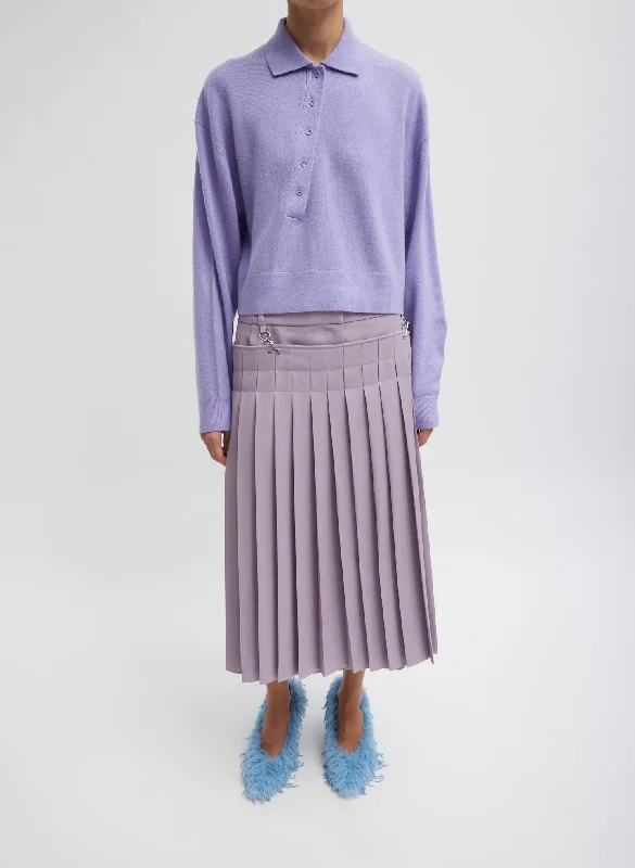 Grain De Poudre Convertible Pleated Skirt cashmere skirt soft