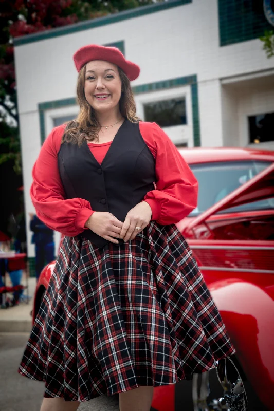 Haute Circle Skirt - Flannel, Black Plaid cashmere skirt soft