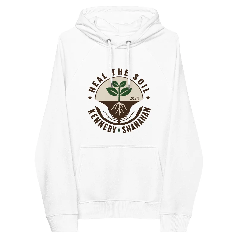 Heal the Soil Unisex Organic Raglan Hoodie Hoodie with Longline Fit Extended Stylish