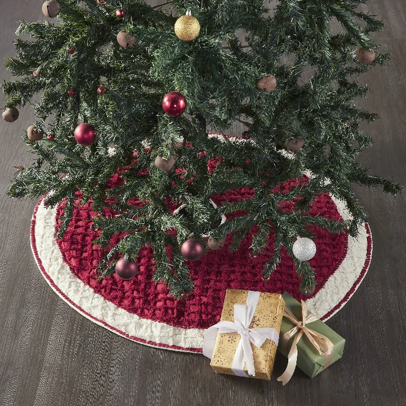 Kringle Chenille Tree Skirt 36" VHC Brands velvet skirt rich