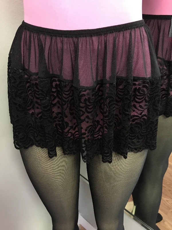 Lace Trim High Low Skirt cashmere skirt soft