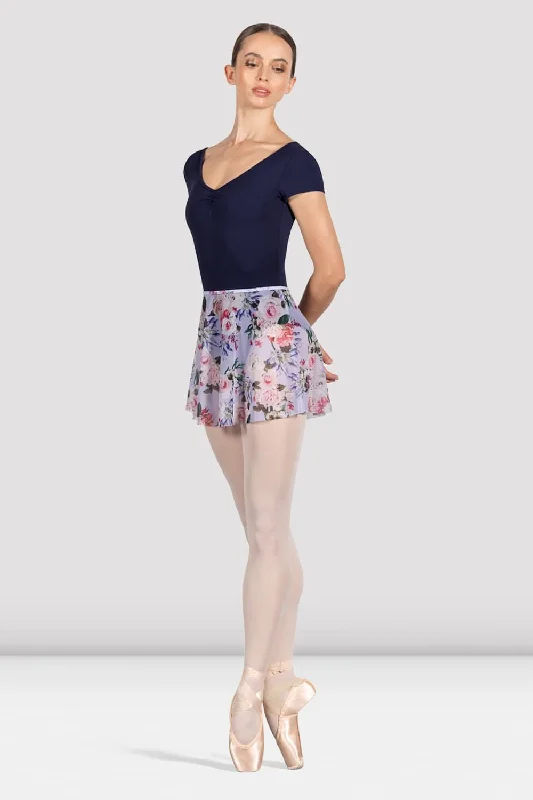 Ladies Floral Printed Skirt pleated skirt texture