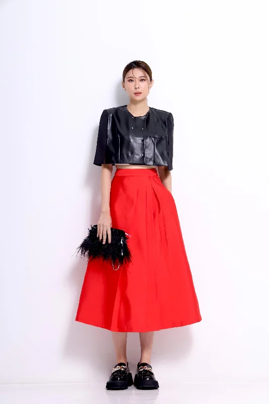 Lily Satin A-line Skirt chiffon skirt airy