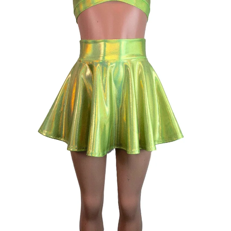 Skater Skirt - Lime Green Holographic lightweight skirt design