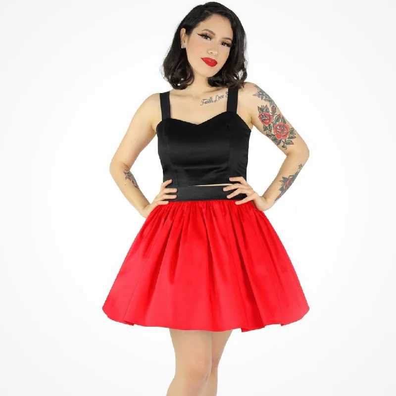 "Lindy" Lipstick Red Skirt denim skirt stylish